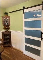 Barn-style door installation by Wood-N-Metal.